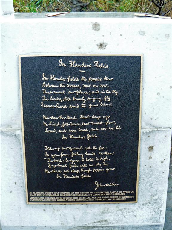 flanders fields poem plaque